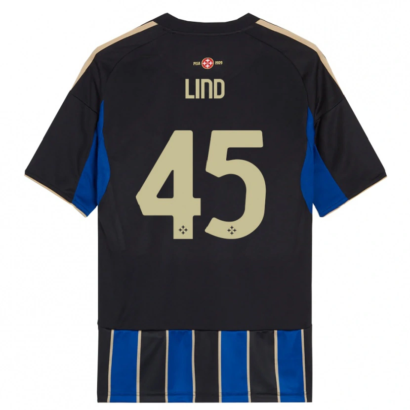 Danxen Homme Maillot Alexander Lind #45 Noir Bleu Tenues Domicile 2025/26 T-Shirt