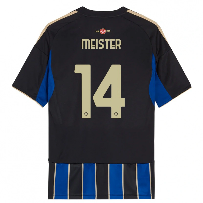 Danxen Homme Maillot Henrik Meister #14 Noir Bleu Tenues Domicile 2025/26 T-Shirt