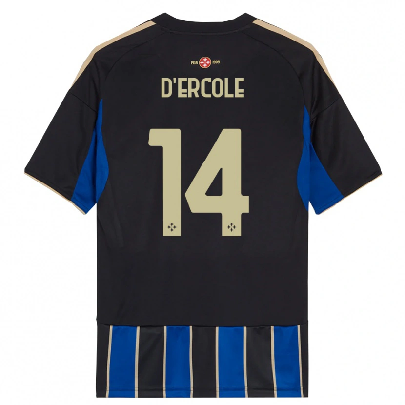 Danxen Homme Maillot Enrico D'ercole #14 Noir Bleu Tenues Domicile 2025/26 T-Shirt