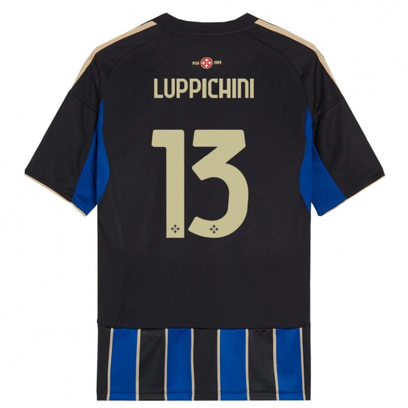 Danxen Homme Maillot Matteo Luppichini #13 Noir Bleu Tenues Domicile 2025/26 T-Shirt