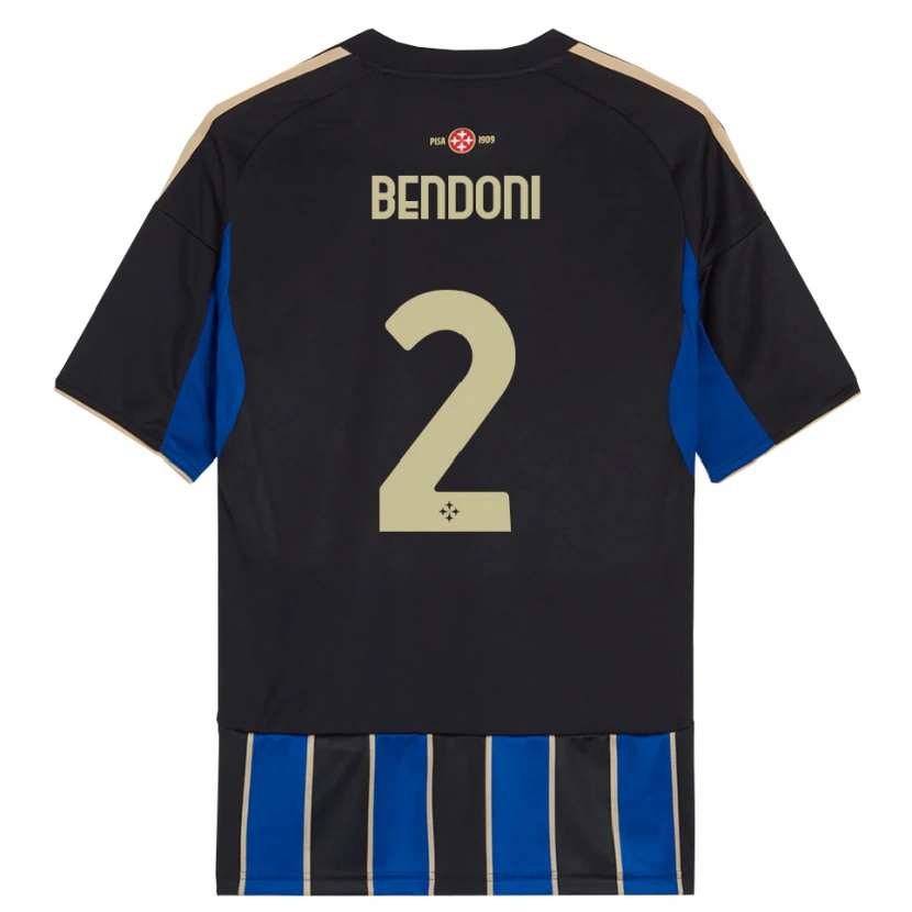 Danxen Homme Maillot Marco Bendoni #2 Noir Bleu Tenues Domicile 2025/26 T-Shirt