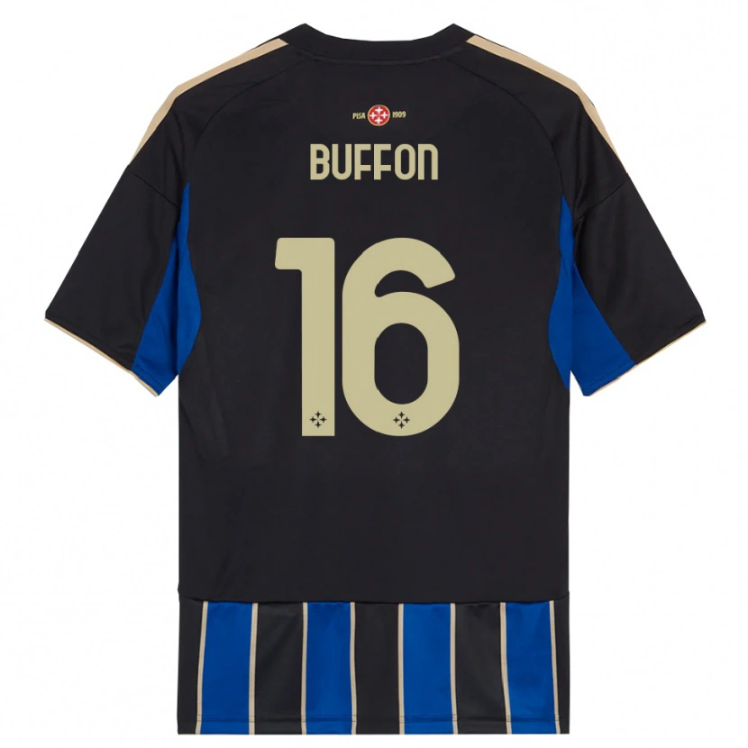 Danxen Homme Maillot Louis Buffon #16 Noir Bleu Tenues Domicile 2025/26 T-Shirt