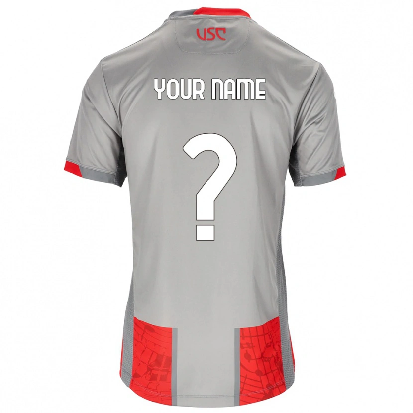 Danxen Homme Maillot Votre Nom #0 Rouge Gris Tenues Domicile 2025/26 T-Shirt