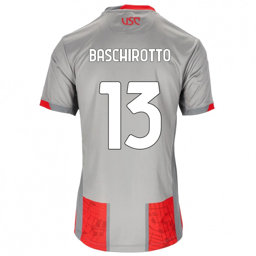 Danxen Homme Maillot Federico Baschirotto #13 Rouge Gris Tenues Domicile 2025/26 T-Shirt