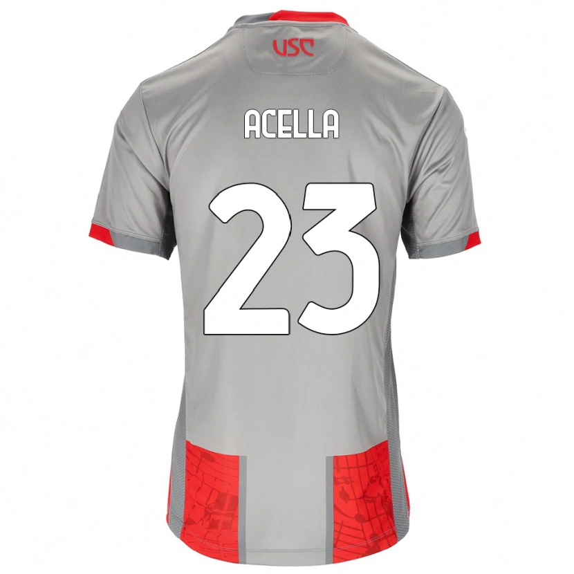 Danxen Homme Maillot Christian Acella #23 Rouge Gris Tenues Domicile 2025/26 T-Shirt