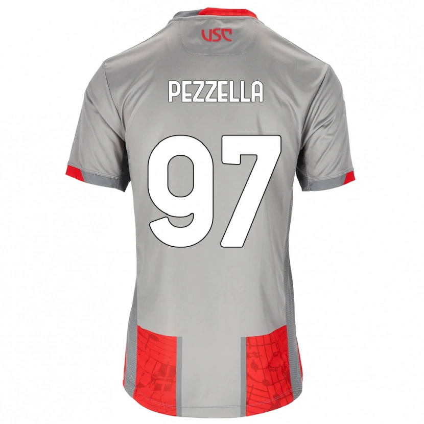 Danxen Homme Maillot Giuseppe Pezzella #97 Rouge Gris Tenues Domicile 2025/26 T-Shirt