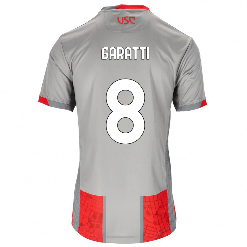 Danxen Homme Maillot Davide Garatti #8 Rouge Gris Tenues Domicile 2025/26 T-Shirt