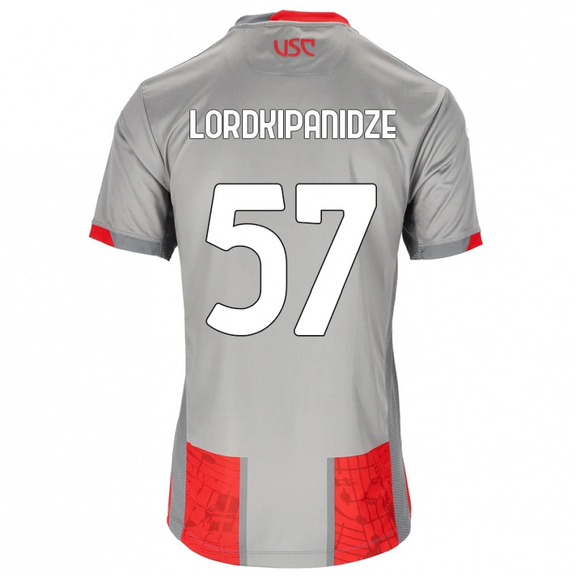 Danxen Homme Maillot Dachi Lordkipanidze #57 Rouge Gris Tenues Domicile 2025/26 T-Shirt