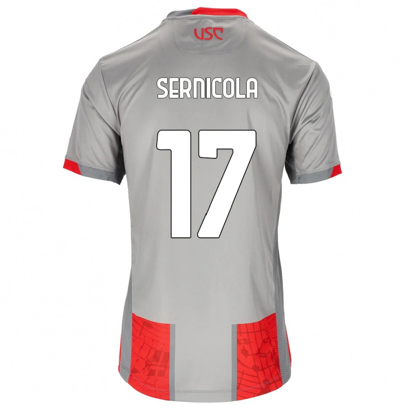 Danxen Homme Maillot Leonardo Sernicola #17 Rouge Gris Tenues Domicile 2025/26 T-Shirt