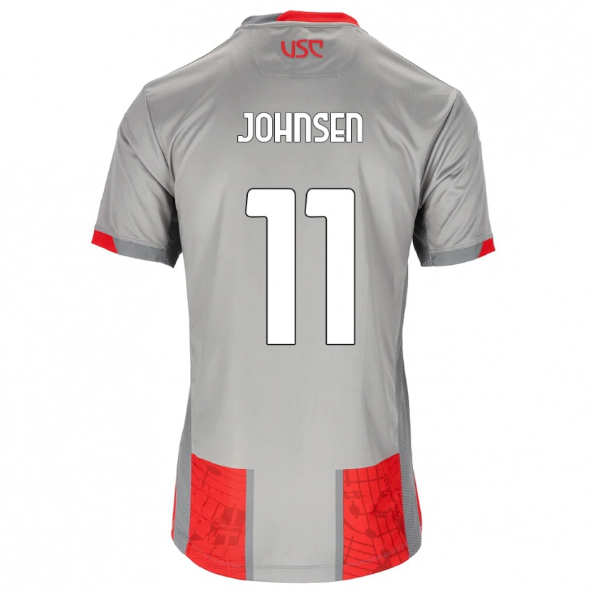 Danxen Homme Maillot Dennis Johnsen #11 Rouge Gris Tenues Domicile 2025/26 T-Shirt