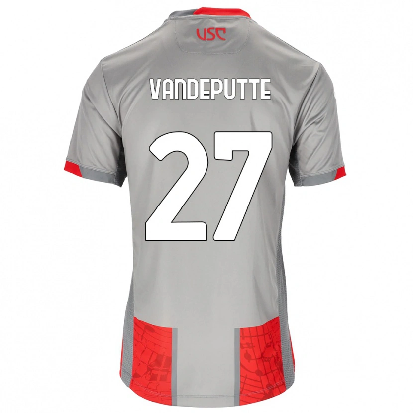 Danxen Homme Maillot Jari Vandeputte #27 Rouge Gris Tenues Domicile 2025/26 T-Shirt