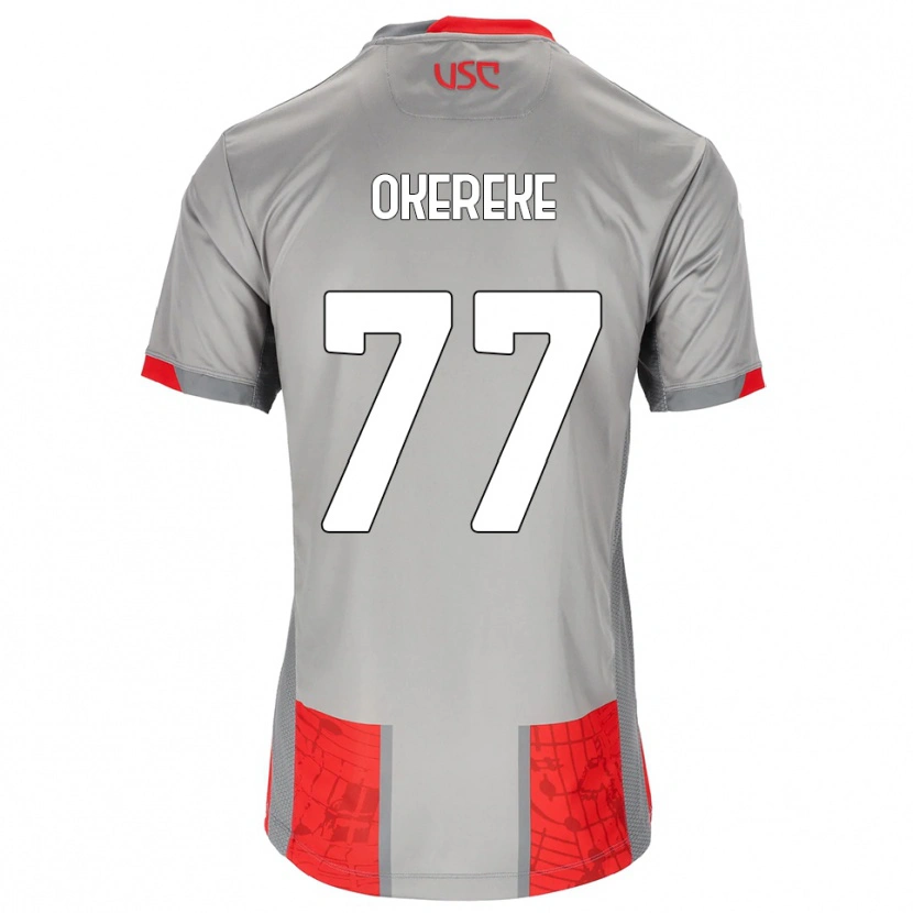 Danxen Homme Maillot David Okereke #77 Rouge Gris Tenues Domicile 2025/26 T-Shirt