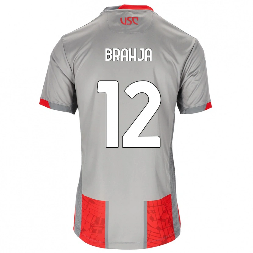 Danxen Homme Maillot Thomas Brahja #12 Rouge Gris Tenues Domicile 2025/26 T-Shirt