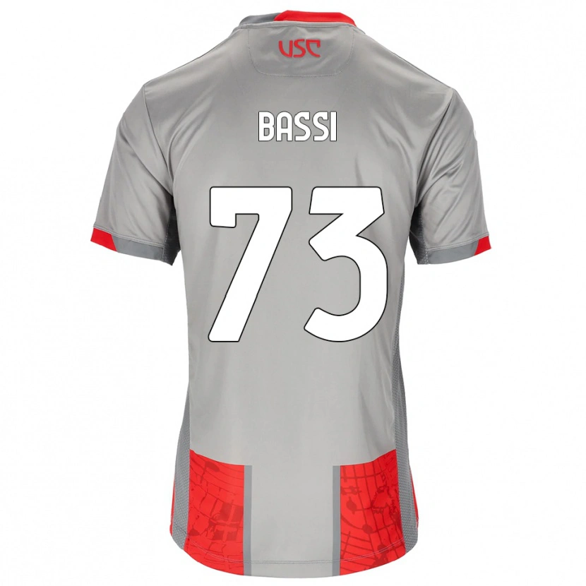 Danxen Homme Maillot Emanuele Bassi #73 Rouge Gris Tenues Domicile 2025/26 T-Shirt