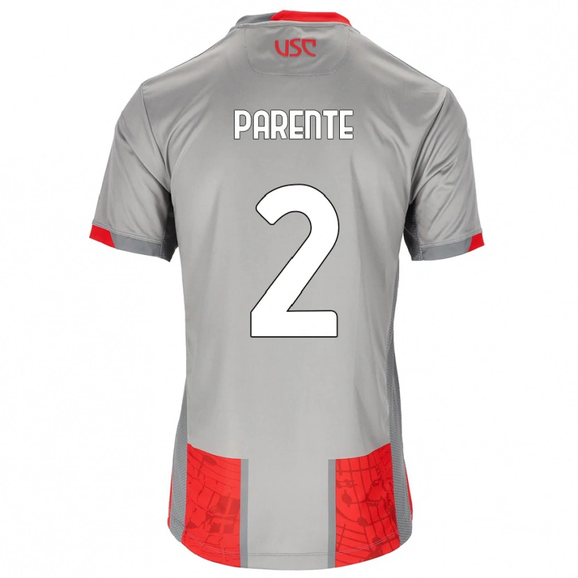 Danxen Homme Maillot Mattia Parente #2 Rouge Gris Tenues Domicile 2025/26 T-Shirt
