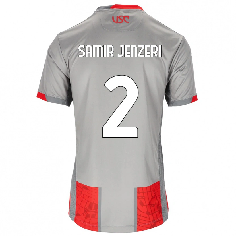 Danxen Homme Maillot Gabriele Samir Jenzeri #2 Rouge Gris Tenues Domicile 2025/26 T-Shirt