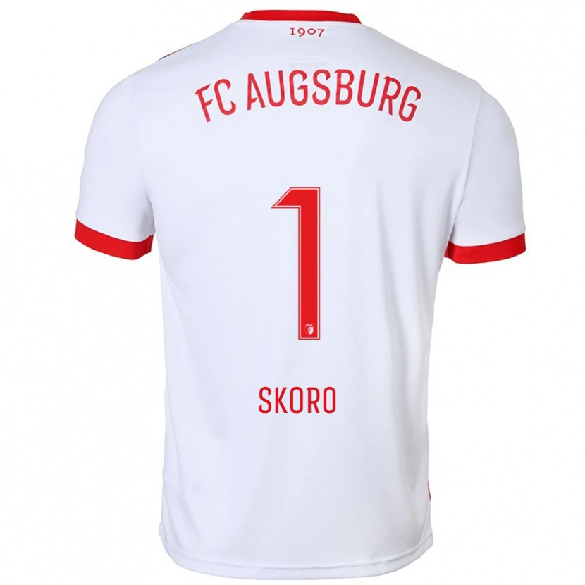 Danxen Homme Maillot Luka Skoro #1 Blanc Rouge Tenues Domicile 2025/26 T-Shirt