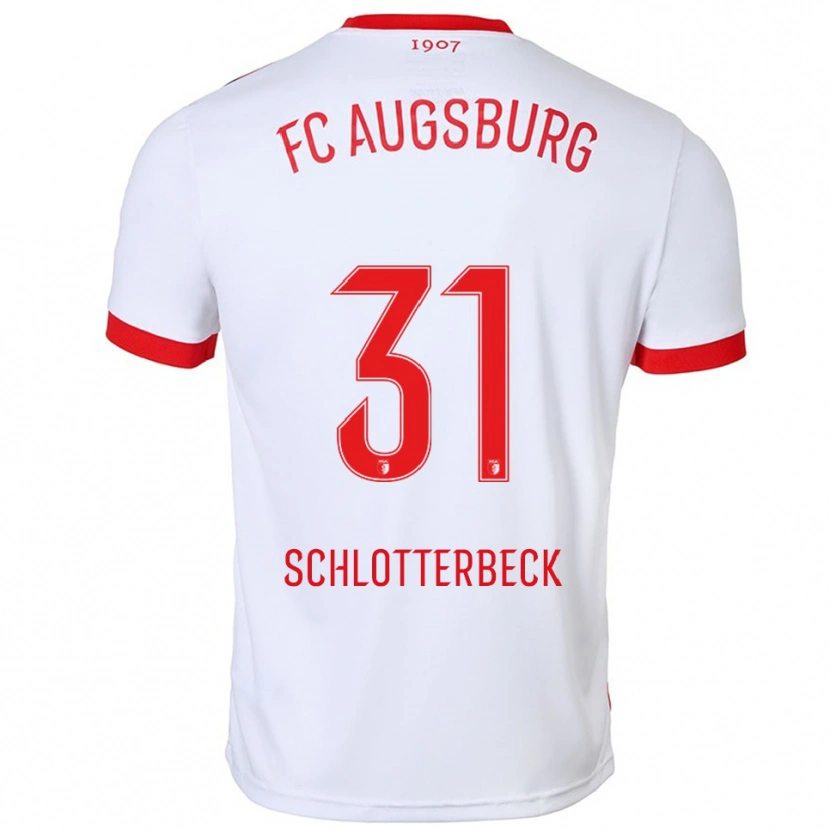 Danxen Homme Maillot Keven Schlotterbeck #31 Blanc Rouge Tenues Domicile 2025/26 T-Shirt
