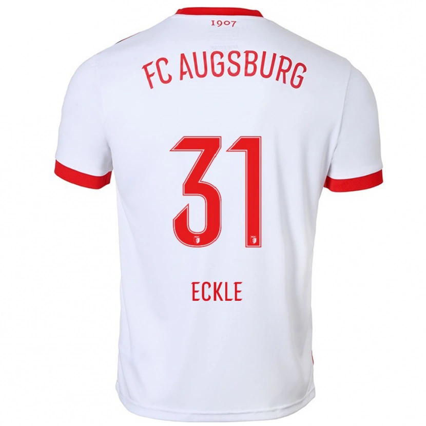 Danxen Homme Maillot Philipp Eckle #31 Blanc Rouge Tenues Domicile 2025/26 T-Shirt