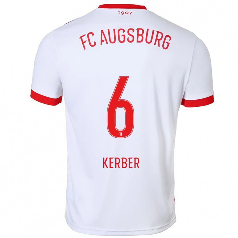 Danxen Homme Maillot Luca Kerber #6 Blanc Rouge Tenues Domicile 2025/26 T-Shirt