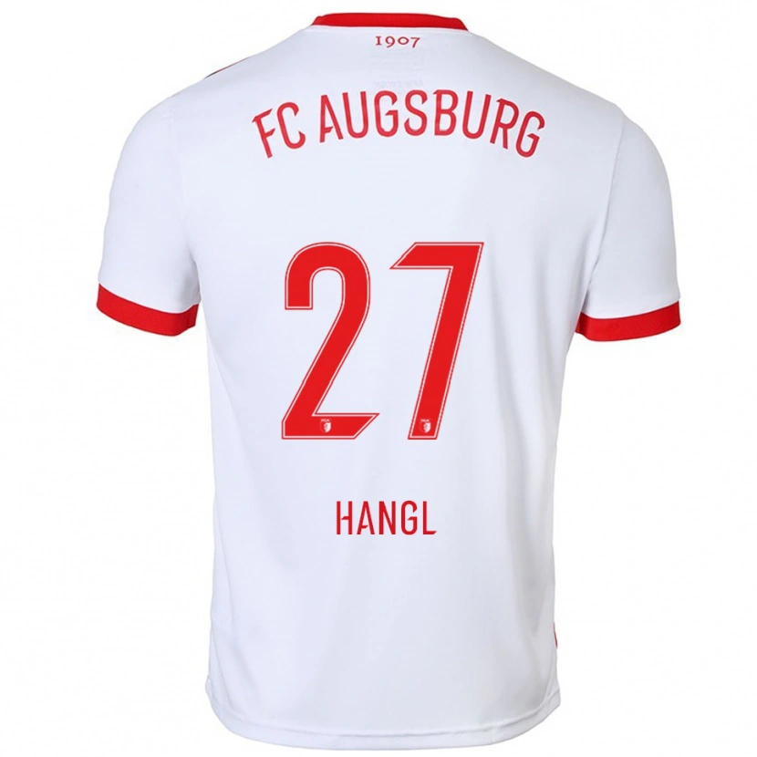 Danxen Homme Maillot Florian Hangl #27 Blanc Rouge Tenues Domicile 2025/26 T-Shirt