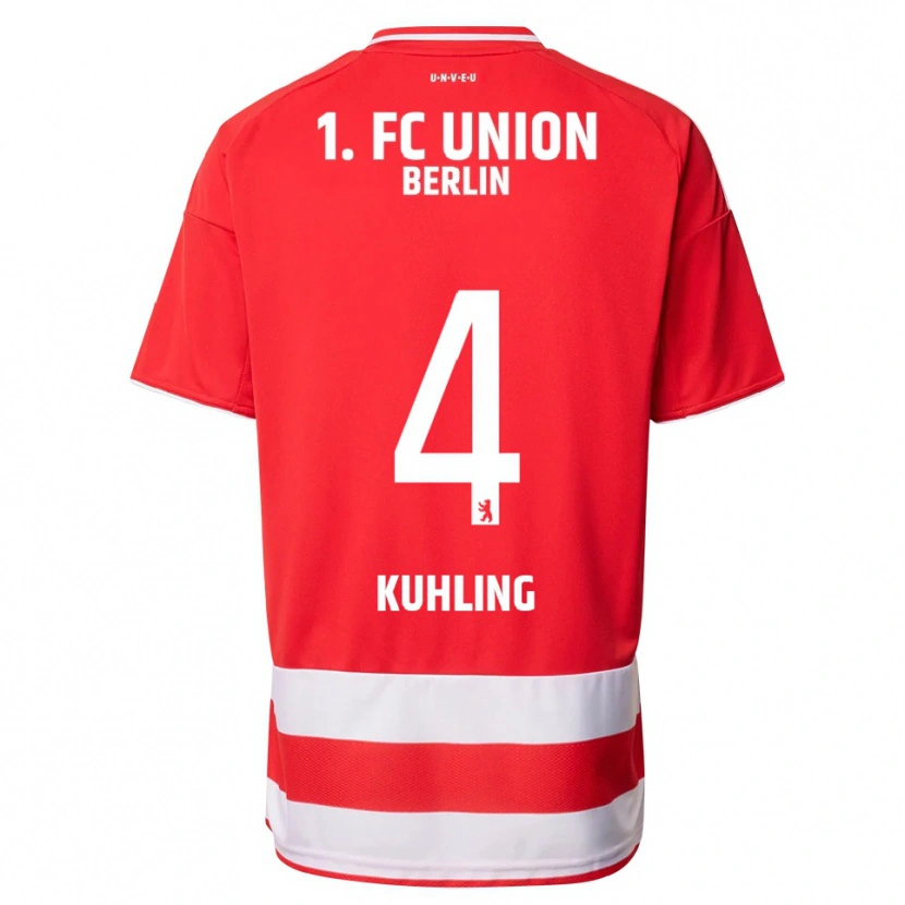 Danxen Homme Maillot Ole Kühling #4 Rouge Blanc Tenues Domicile 2025/26 T-Shirt
