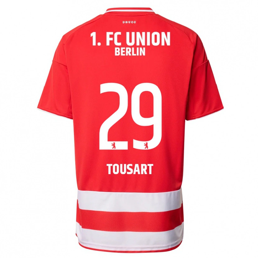 Danxen Homme Maillot Lucas Tousart #29 Rouge Blanc Tenues Domicile 2025/26 T-Shirt