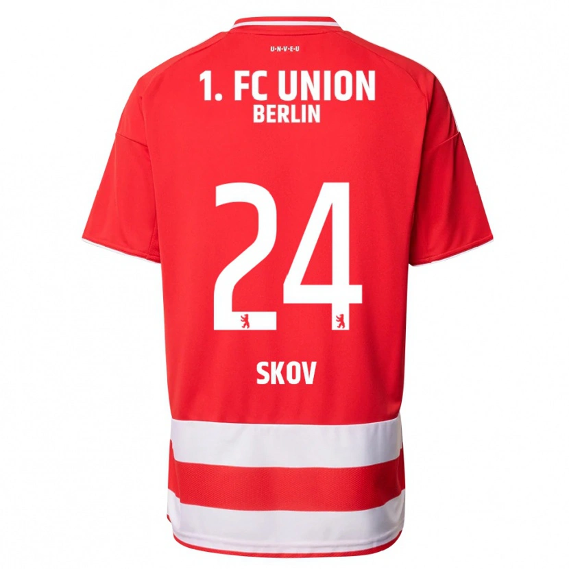 Danxen Homme Maillot Robert Skov #24 Rouge Blanc Tenues Domicile 2025/26 T-Shirt