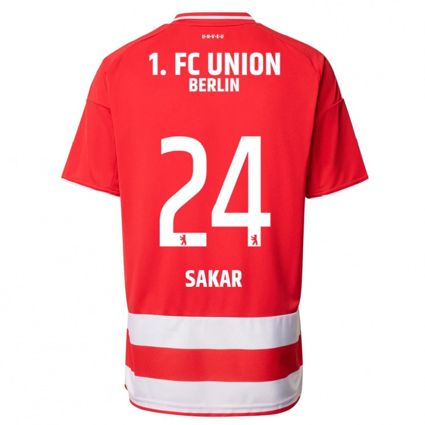 Danxen Homme Maillot Fatma Sakar #24 Rouge Blanc Tenues Domicile 2025/26 T-Shirt