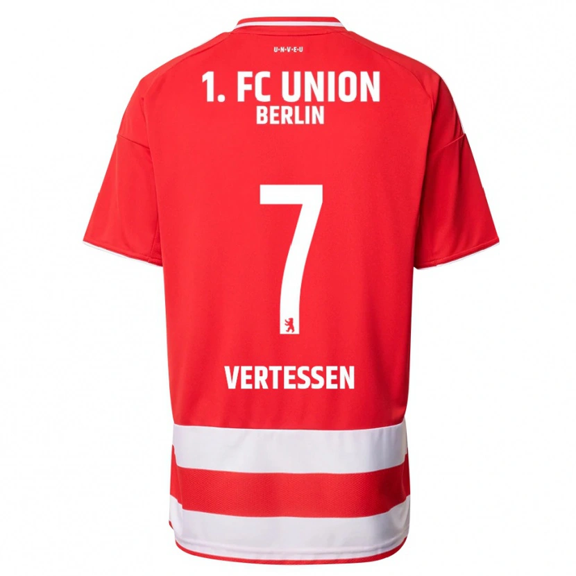 Danxen Homme Maillot Yorbe Vertessen #7 Rouge Blanc Tenues Domicile 2025/26 T-Shirt