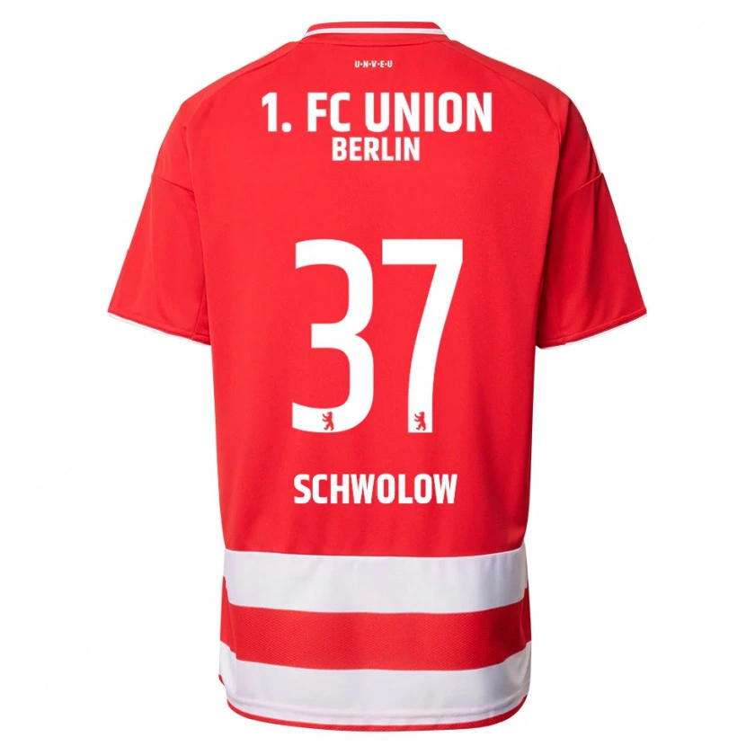 Danxen Homme Maillot Alexander Schwolow #37 Rouge Blanc Tenues Domicile 2025/26 T-Shirt