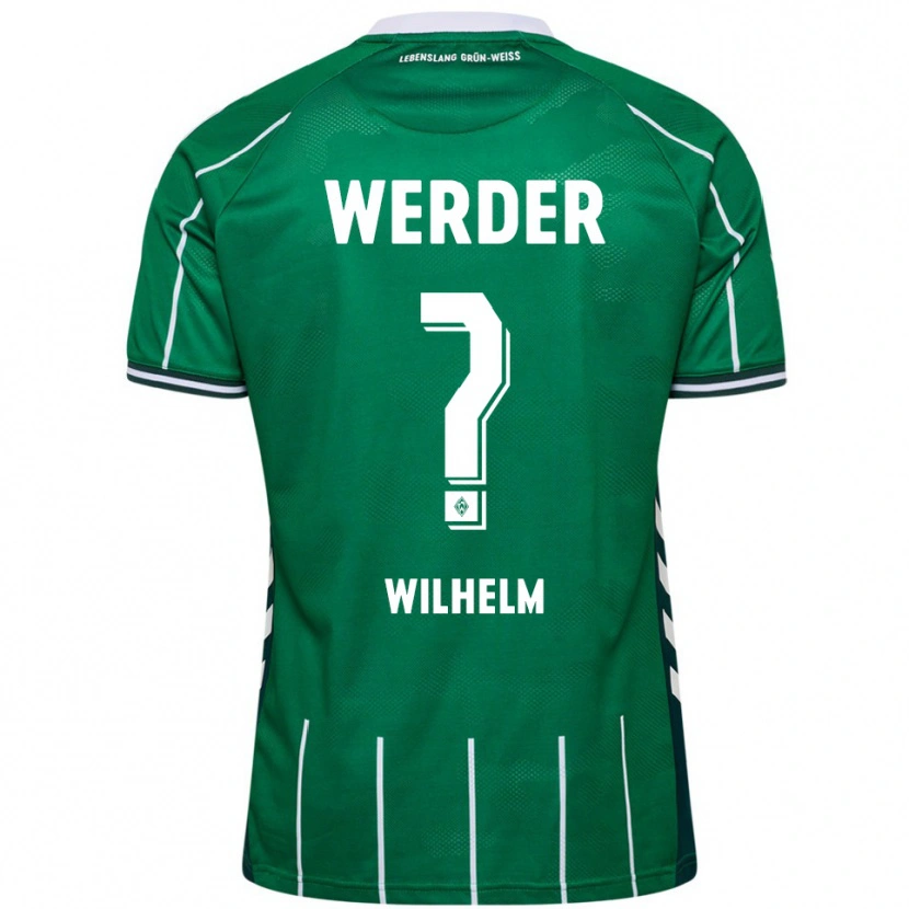 Danxen Homme Maillot Gabriel Wilhelm #0 Vert Blanc Tenues Domicile 2025/26 T-Shirt
