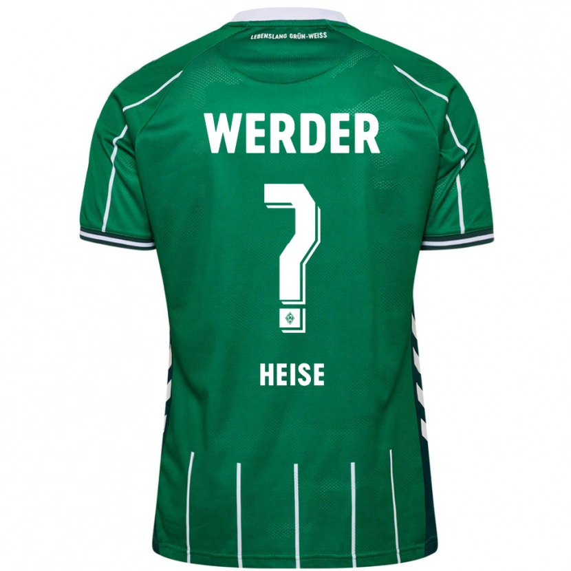 Danxen Homme Maillot Marius Heise #0 Vert Blanc Tenues Domicile 2025/26 T-Shirt