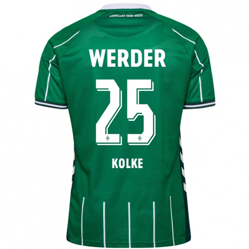 Danxen Homme Maillot Markus Kolke #25 Vert Blanc Tenues Domicile 2025/26 T-Shirt