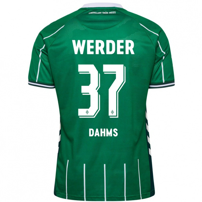 Danxen Homme Maillot Lena Dahms #37 Vert Blanc Tenues Domicile 2025/26 T-Shirt