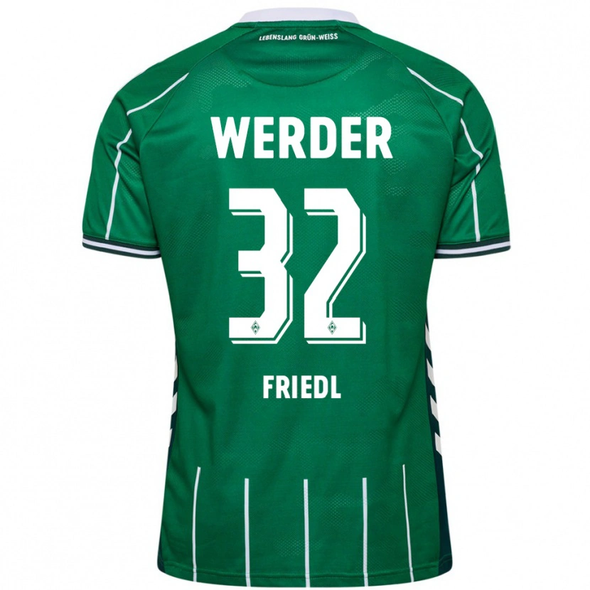 Danxen Homme Maillot Marco Friedl #32 Vert Blanc Tenues Domicile 2025/26 T-Shirt