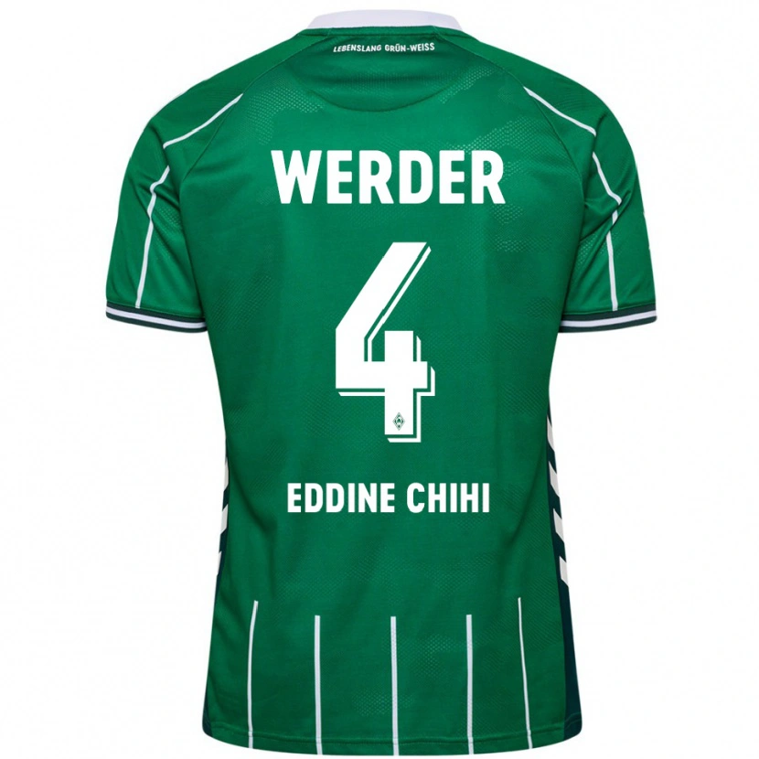 Danxen Homme Maillot Dhia Eddine Chihi #4 Vert Blanc Tenues Domicile 2025/26 T-Shirt