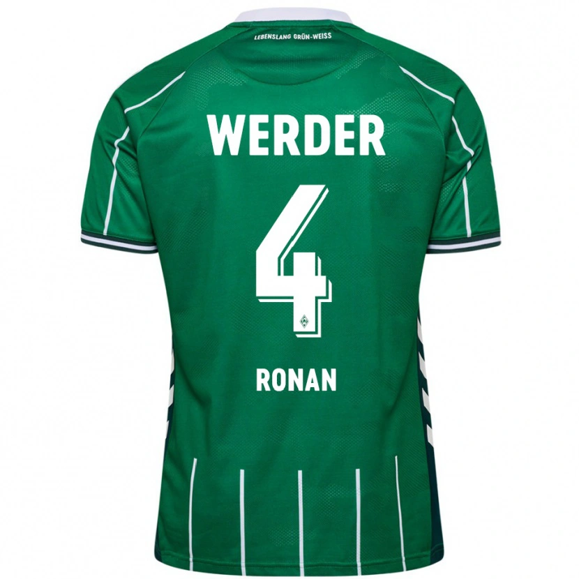 Danxen Homme Maillot Kaylie Ronan #4 Vert Blanc Tenues Domicile 2025/26 T-Shirt