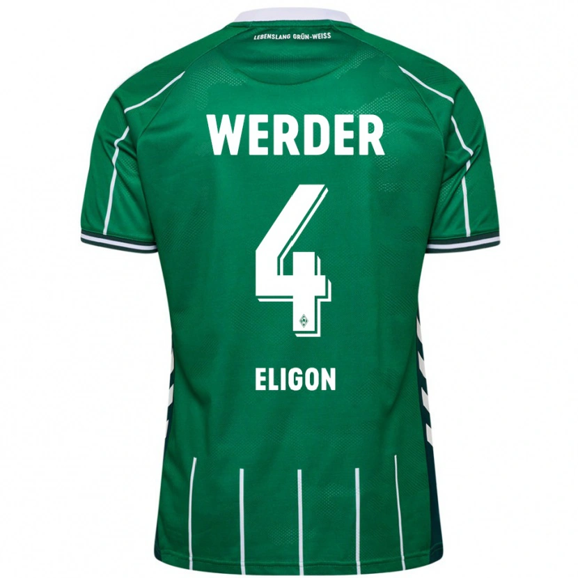Danxen Homme Maillot Kenneth Eligon #4 Vert Blanc Tenues Domicile 2025/26 T-Shirt