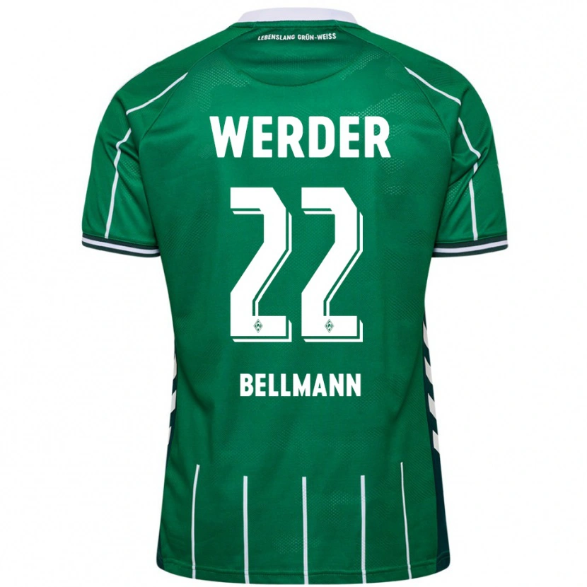 Danxen Homme Maillot Paul Bellmann #22 Vert Blanc Tenues Domicile 2025/26 T-Shirt
