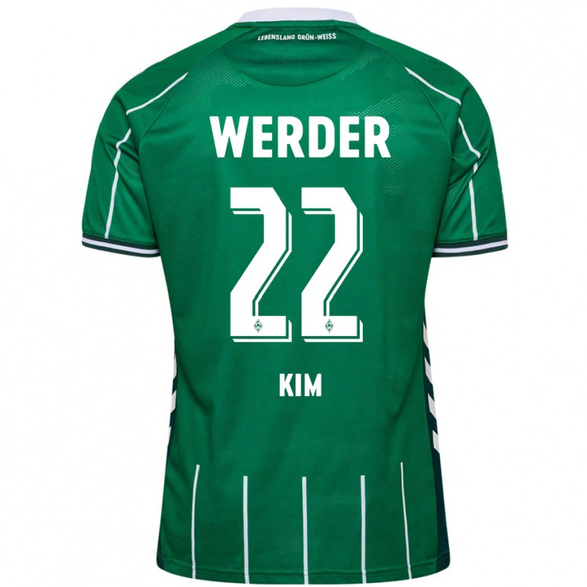 Danxen Homme Maillot Min-Je Kim #22 Vert Blanc Tenues Domicile 2025/26 T-Shirt