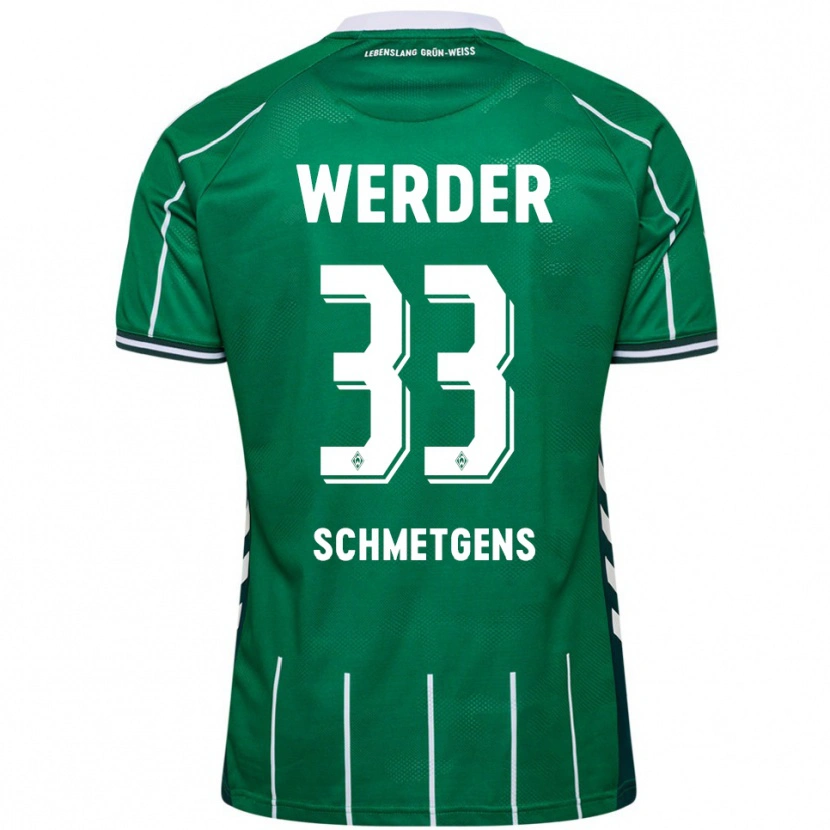 Danxen Homme Maillot Mick Schmetgens #33 Vert Blanc Tenues Domicile 2025/26 T-Shirt
