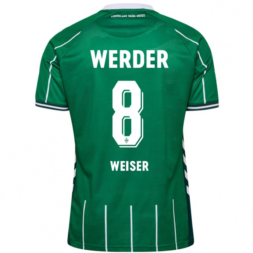 Danxen Homme Maillot Mitchell Weiser #8 Vert Blanc Tenues Domicile 2025/26 T-Shirt