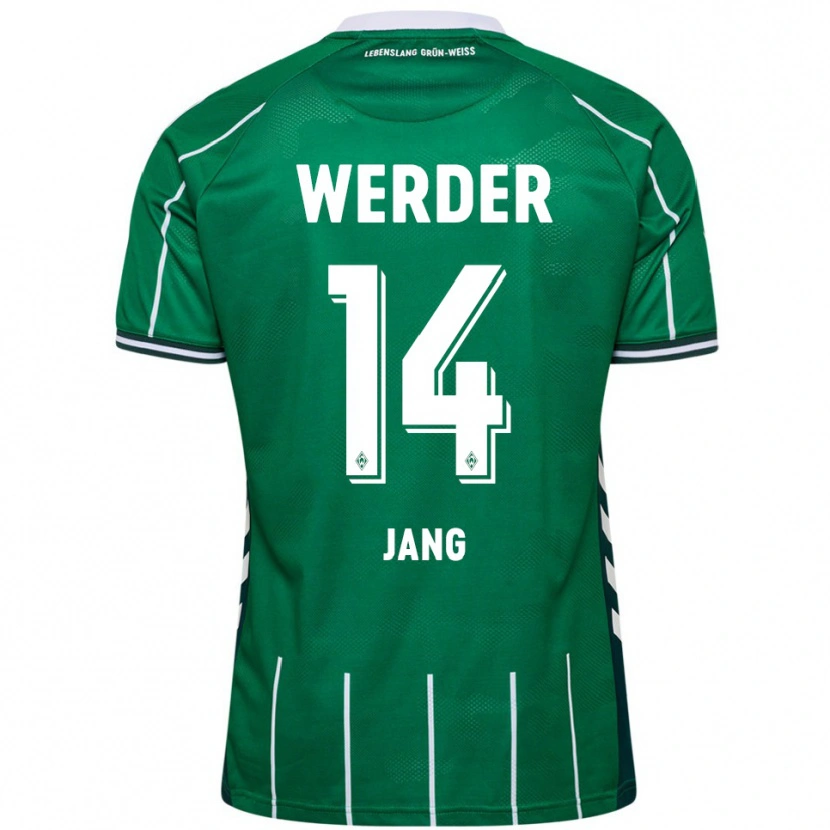 Danxen Homme Maillot Ji-Mok Jang #14 Vert Blanc Tenues Domicile 2025/26 T-Shirt