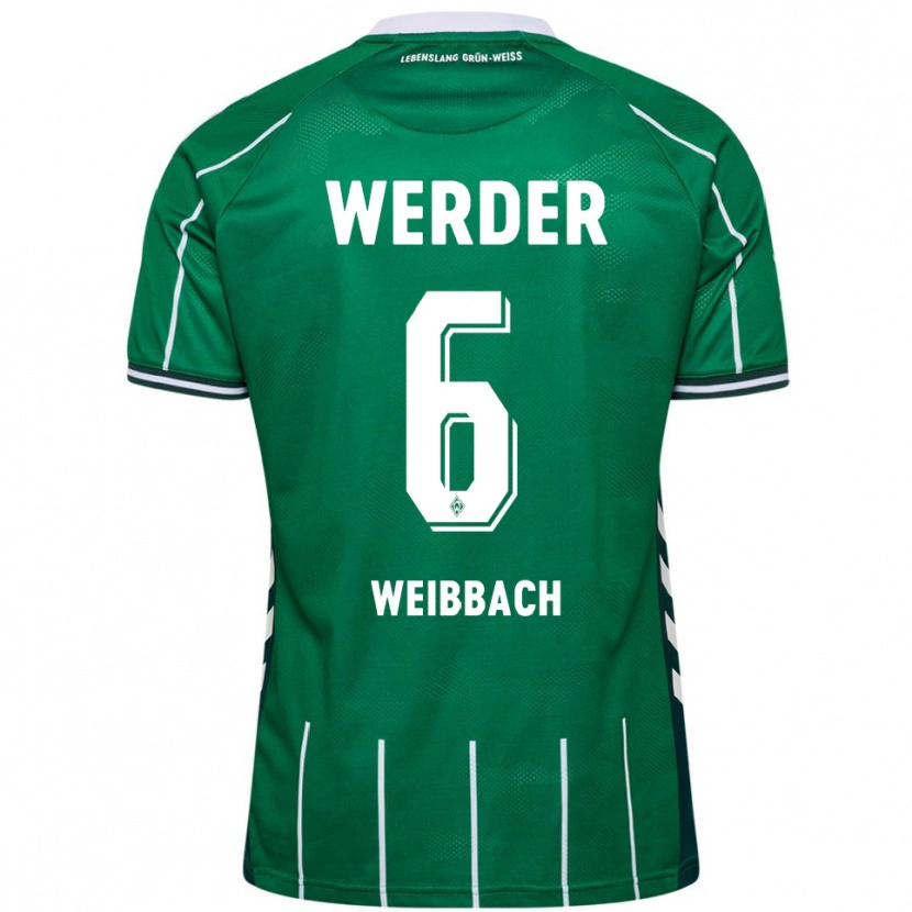 Danxen Homme Maillot Noah Weißbach #6 Vert Blanc Tenues Domicile 2025/26 T-Shirt