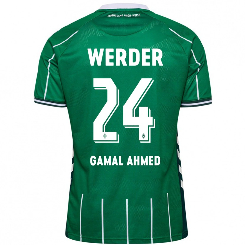 Danxen Homme Maillot Adam Gamal Ahmed #24 Vert Blanc Tenues Domicile 2025/26 T-Shirt