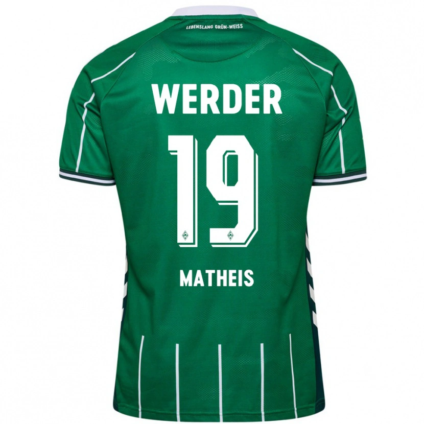 Danxen Homme Maillot Saskia Matheis #19 Vert Blanc Tenues Domicile 2025/26 T-Shirt