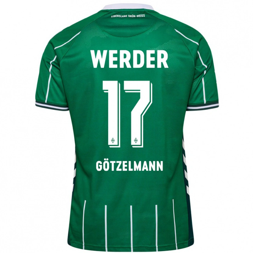 Danxen Homme Maillot Patrick Götzelmann #17 Vert Blanc Tenues Domicile 2025/26 T-Shirt