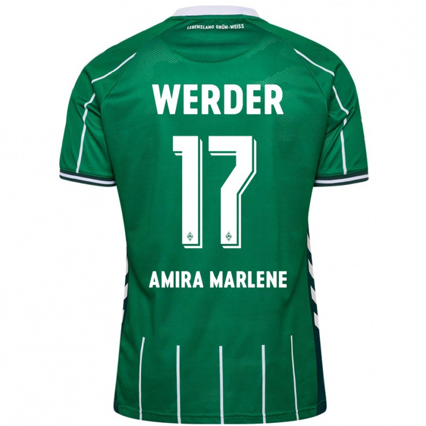 Danxen Homme Maillot Amira Marlene Dahl #17 Vert Blanc Tenues Domicile 2025/26 T-Shirt