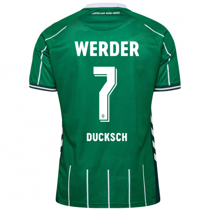 Danxen Homme Maillot Marvin Ducksch #7 Vert Blanc Tenues Domicile 2025/26 T-Shirt